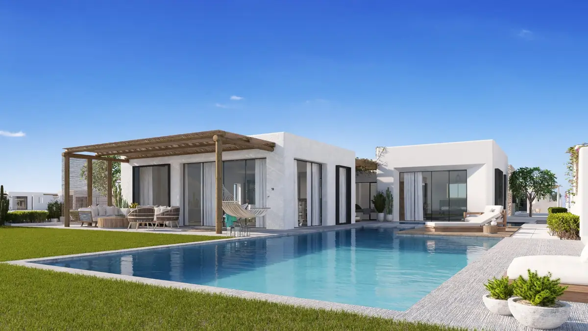 Masyaf Ras Al-Hekma – Single-storey villa with a pergola terrace, private pool and lawn